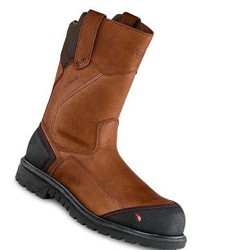 Red Wing Brnr XP 11-inch Waterproof Safety Toe Pull On Men's Boots Brown | ZA 233FDN